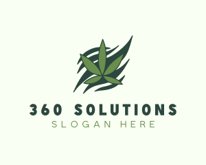 Green Cannabis Marijuana Leaf  logo design