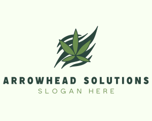 Green Cannabis Marijuana Leaf  logo design