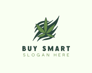 Green Cannabis Marijuana Leaf  logo design