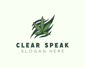 Green Cannabis Marijuana Leaf  logo design