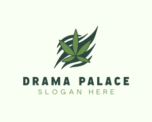 Green Cannabis Marijuana Leaf  logo design