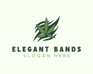 Green Cannabis Marijuana Leaf  logo design