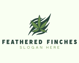 Green Cannabis Marijuana Leaf  logo design