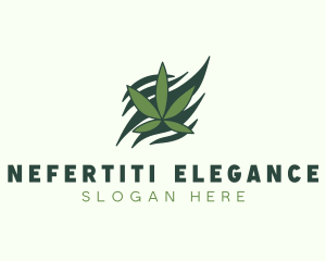 Green Cannabis Marijuana Leaf  logo design