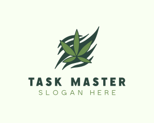 Green Cannabis Marijuana Leaf  logo design