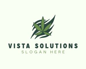 Green Cannabis Marijuana Leaf  logo design