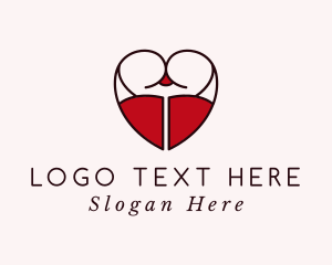 Adult App - Sexy Heart Lingerie logo design