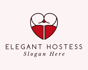 Hostess - Sexy Heart Lingerie logo design