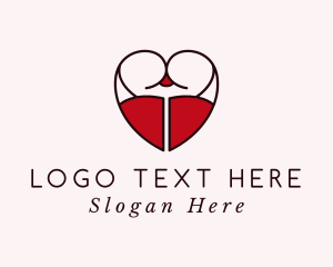 Excitement - Sexy Heart Lingerie logo design