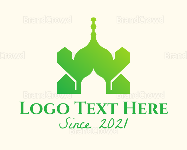 Green Arabian Mosque Logo