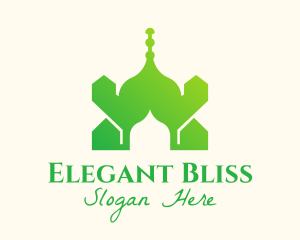 Green Arabian Mosque  Logo