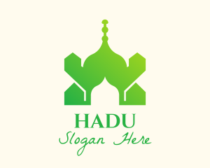 Green Arabian Mosque  Logo