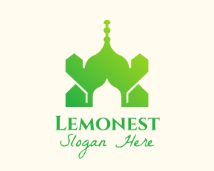 Green Arabian Mosque  Logo