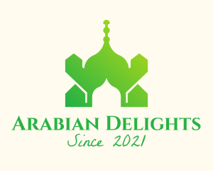 Green Arabian Mosque  logo design