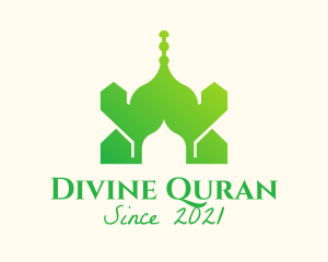 Quran - Green Arabian Mosque logo design