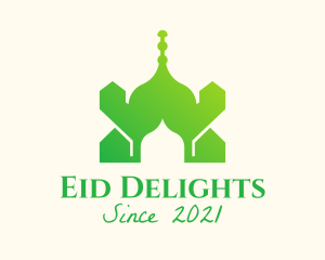 Eid - Green Arabian Mosque logo design