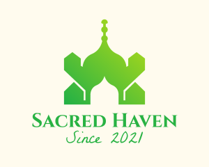 Mosque - Green Arabian Mosque logo design