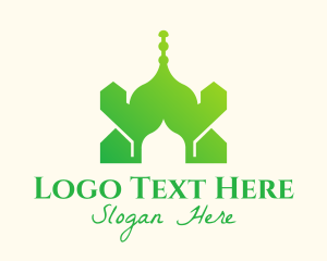 Green Arabian Mosque  Logo
