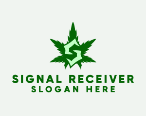 Cannabis Leaf Letter S logo design