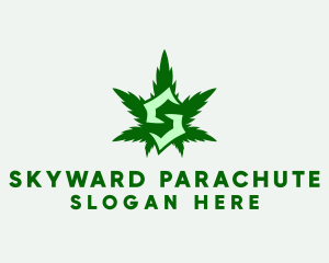 Cannabis Leaf Letter S logo design