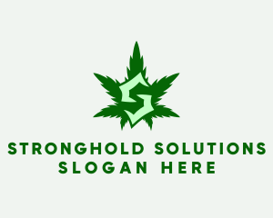 Cannabis Leaf Letter S logo design