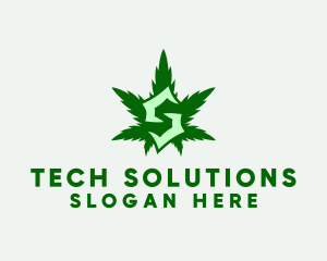 Hemp - Cannabis Leaf Letter S logo design