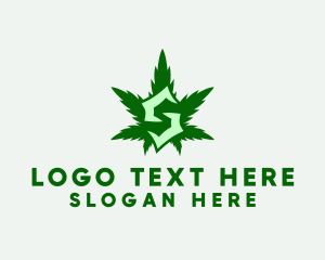 Cannabis Leaf Letter S Logo