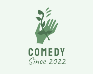 Hand Gesture - Nature Hand Plant logo design