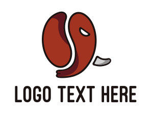 Mammoth - African Elephant Coffee Bean logo design