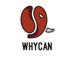 African Elephant Coffee Bean Logo