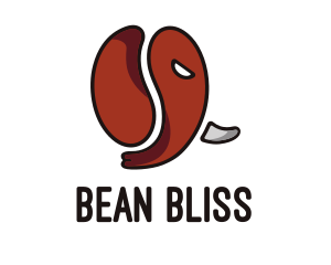 African Elephant Coffee Bean logo design