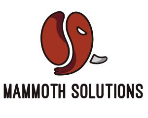 Mammoth - African Elephant Coffee Bean logo design