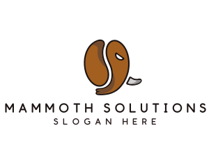 African Elephant Coffee Bean logo design