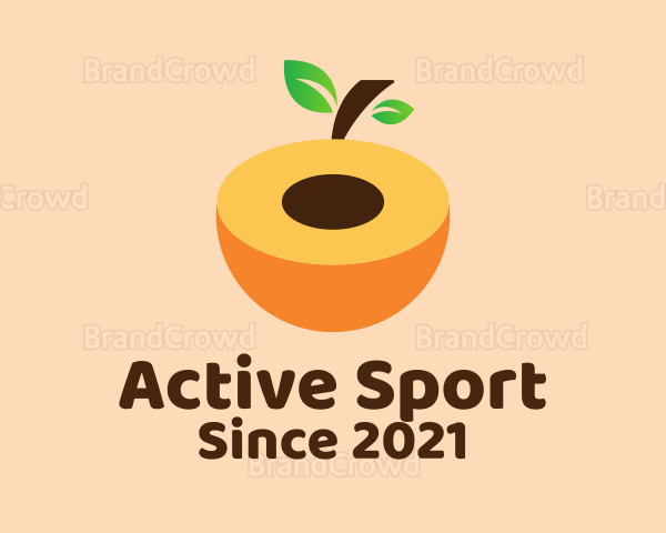 Sweet Peach Fruit Logo