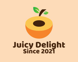 Juicy - Sweet Peach Fruit logo design