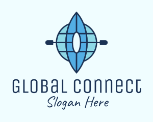 International - Globe Kayak Canoe logo design