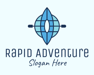 Rafting - Globe Kayak Canoe logo design