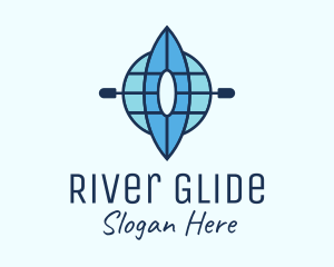 Rowing - Globe Kayak Canoe logo design