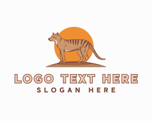 Australian Animal - Wild Tasmanian Wolf logo design