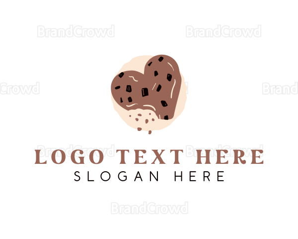 Chocolate Chip Heart Cookie Logo