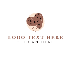 Chocolate Chip Heart Cookie Logo