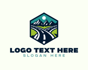 Road - Mountain Asphalt Road logo design