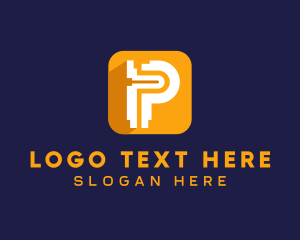 E Commerce - App Developer Letter P logo design