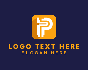 Web Developer - App Developer Letter P logo design