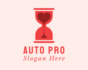 Dating Site - Red Hourglass Heart logo design