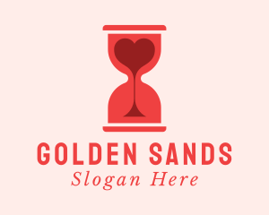 Red Hourglass Heart logo design