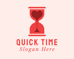 Minute - Red Hourglass Heart logo design