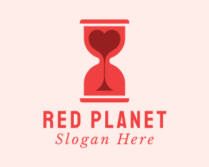 Red Hourglass Heart logo design