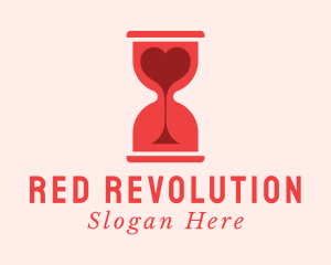 Red Hourglass Heart logo design