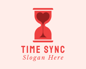 Red Hourglass Heart logo design